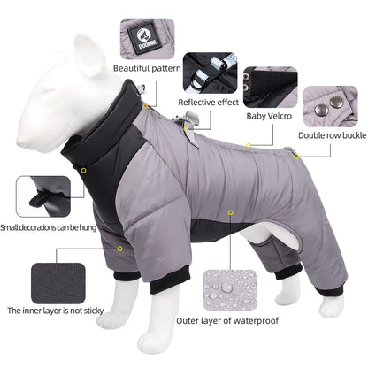 Winter Warm Dog Jacket Reflective Four Legged